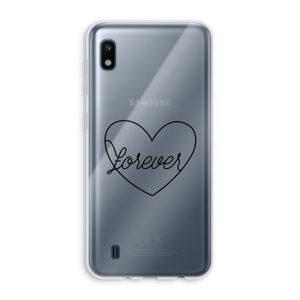 Forever heart black: Samsung Galaxy A10 Transparant Hoesje