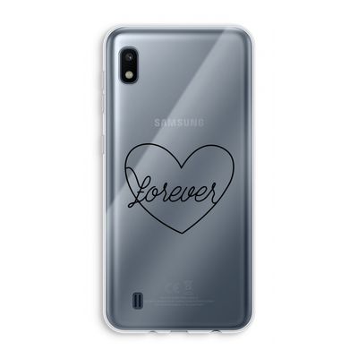 Forever heart black: Samsung Galaxy A10 Transparant Hoesje