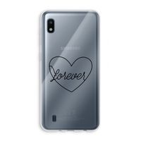 Forever heart black: Samsung Galaxy A10 Transparant Hoesje