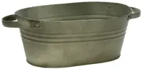 Mega Collections Bloempot Ovaal Zink - L29 x B21 x H12.5 cm - Vintage Groen