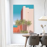 Urban Cotton Wandkleed 'Tropical Place' 110 x 145cm in Frame - black