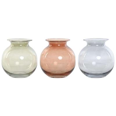 Vaas Home ESPRIT Blauw Groen Amber Kristal Modern 17,5 X 17,5 X 18,2 cm (3 Stuks)