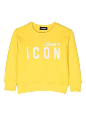 DSQUARED2 KIDS sweat en coton à logo imprimé - Jaune