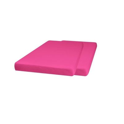 Playshoes 2-pack jersey katoenen hoeslaken fuchsia Maat