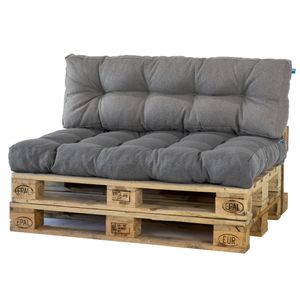 2L Home & Garden Palletkussenset Metro Grijs - 2 delige set