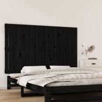 Wandhoofdbord 147x3x90 cm massief grenenhout zwart