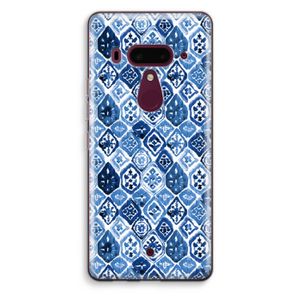 Blauw motief: HTC U12+ Transparant Hoesje