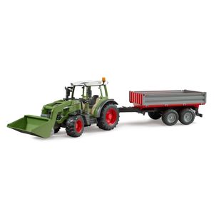 Bruder Fendt Vario 211 met voorlader en kiep trailer (02182)