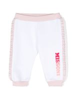 Missoni Kids pantalon de jogging volanté à logo imprimé - Blanc