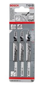 Bosch Accessories 2608630557 Decoupeerzaagblad T 101 B, Clean for Wood, set van 3 stuks 3 stuk(s)