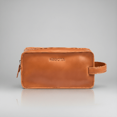 Alpha Leren Toilettas Bruin - Luxe Toilettas van Leer | NEGOTIA