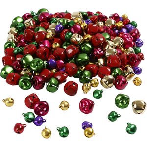 640x Metalen belletjes mix gekleurd 10-14 mm met oog hobby/knutsel benodigdheden