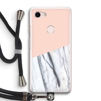 A touch of peach: Pixel 3 Transparant Hoesje met koord