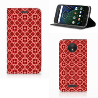 Motorola Moto C Plus Hoesje met Magneet Batik Rood - thumbnail