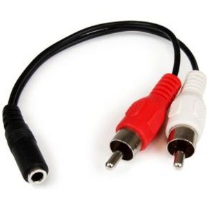 StarTech.com 15 cm stereo/audiokabel 3,5 mm vrouwelijk naar 2x RCA mannelijk