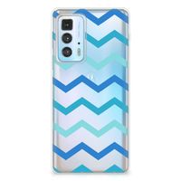 Motorola Edge 20 Pro TPU bumper Zigzag Blauw - thumbnail