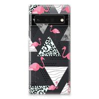 Google Pixel 6 Pro | TPU Hoesje | Flamingo Triangle