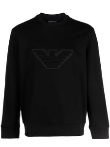 Emporio Armani logo-embossed cotton sweatshirt - Noir