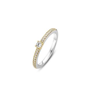 TI SENTO-Milano 1869ZY Ring zilver-zirconia goudkleurig-wit