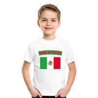 T-shirt met Mexicaanse vlag wit kinderen - thumbnail