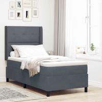 Boxspringbed met matras fluweel donkergrijs 80x200 cm