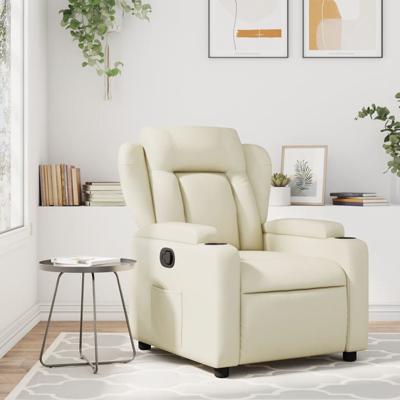 Fauteuil verstelbaar kunstleer crmekleurig