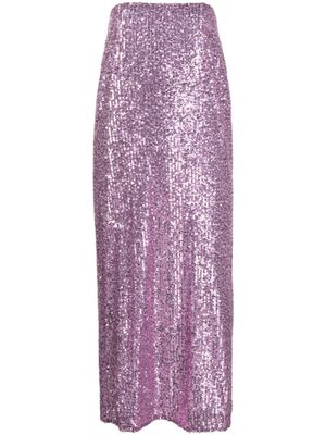 TOM FORD jupe ornée de sequins à taille haute - Violet