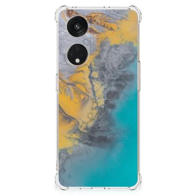 OPPO A98 Anti-Shock Hoesje Marble Blue Gold OPPO A98 Anti-Shock Hoesje Marble Blue Gold