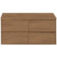 Porto Badmeubelset 120 cm - 4 Laden Honey - Wastafelbovenblad Honey