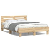 Bedframe met hoofdeinde en LED sonoma eikenkleurig 120x190 cm