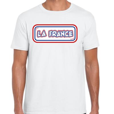 Verkleed T-shirt voor heren - Frankrijk - wit - voetbal supporter - themafeest