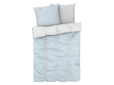 LIVARNO home Satijnen dekbedovertrek 200 x 200 cm (Bloemen/blauw/wit)