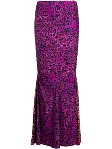 Roberto Cavalli jupe à imprimé animalier - Noir