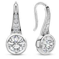 TI SENTO-Milano 7952ZI Oorhangers zilver-zirconia wit 8 x 20 mm - thumbnail