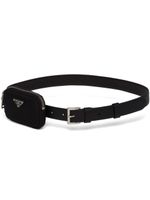 Prada pochette zippée à plaque logo - Noir