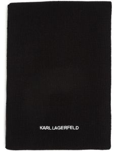 Karl Lagerfeld écharpe nervurée à motif K/Essential - Noir