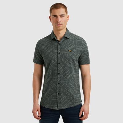 Pme Legend Psis2505229 Jersey Pique Print Drizzle Overhemd 9076 Dark Slate