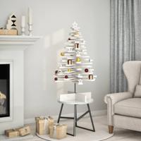 VidaXL Kerstdecoratie kerstboom 100 cm massief grenenhout wit