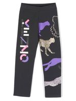 Kenzo Kids legging à logo animalier imprimé - Gris - thumbnail