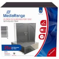 MediaRange BOX32-25 CD-doosje Slimline doosje 1 schijven Zwart, Transparant MediaRange BOX32-25 CD-doosje Slimline doosje 1 schijven Zwart, Transparant