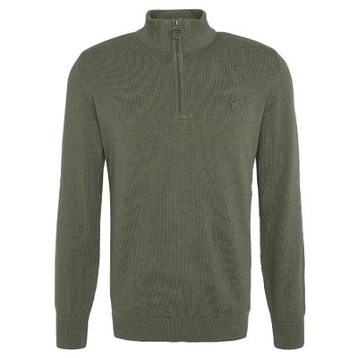 Herentrui Cotton half zip Olive Marl