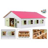 Kids Globe globe paardenstal roze met 7 boxen, 1:24