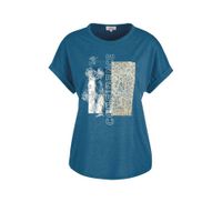 s.Oliver T-shirt met printopdruk blauw - thumbnail