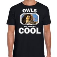 T-shirt owls are serious cool zwart heren - uilen/ ransuil shirt 2XL  -
