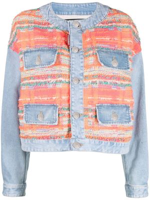 DSQUARED2 veste en jean à empiècements contrastants - Orange
