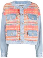 DSQUARED2 veste en jean à empiècements contrastants - Orange