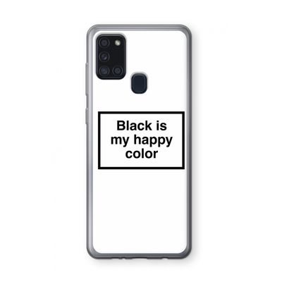 Black is my happy color: Samsung Galaxy A21s Transparant Hoesje