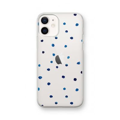 Blauwe stippen: iPhone 12 Transparant Hoesje