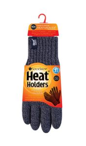 Heat Holders Mens cable gloves navy maat S/M (1 Paar)