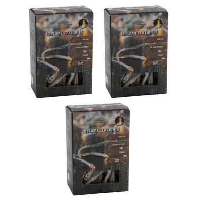 Kerstboomverlichting - Set van 3x stuks - warm wit - 20 leds - 2m - kerstversiering